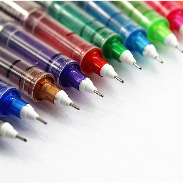 10pcs 0.5mm Colorful Straight Liquid Gel Pens KINIYO Stationery