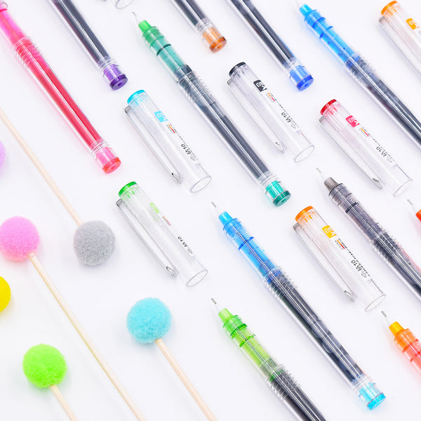 10pcs 0.5mm Colorful Straight Liquid Gel Pens KINIYO Stationery